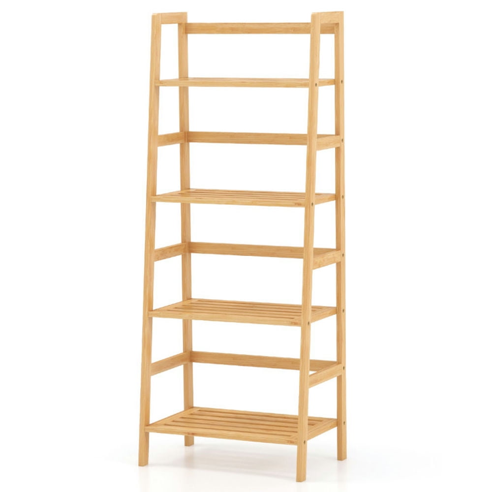 Canddidliike 47.5 Inch 4-Tier Multifunctional Bamboo Bookcase Storage ...