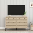 thumbnail image 1 of Canddidliike 6-Drawer Double Dresser, Wooden Bedroom Furniture Chest of Drawers, Mid-century Style Dresser for Indoor as Living Room, Bedroom, Natural, 1 of 15