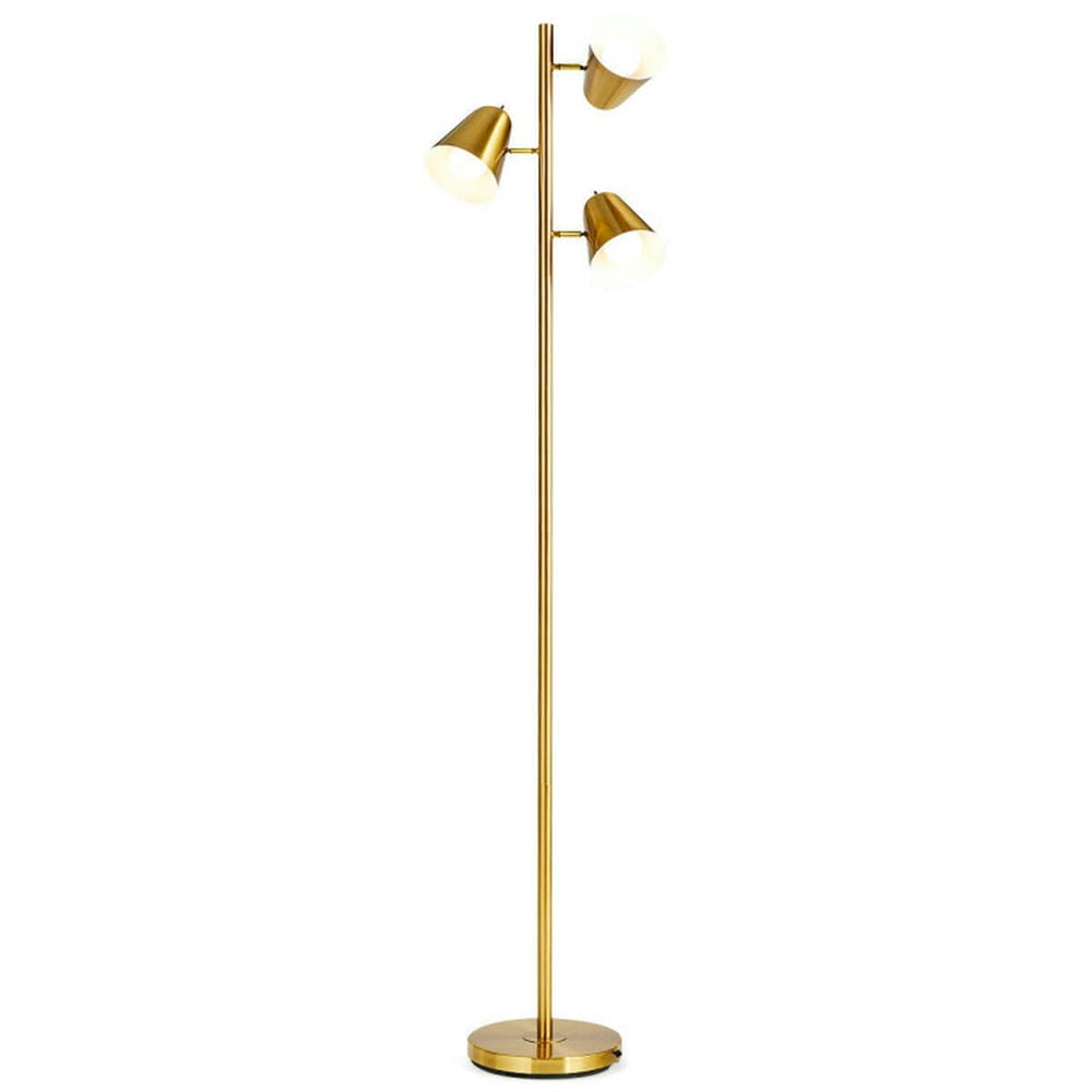 Canddidliike 64 Inch 3-Light LED Floor Lamp Reading Light, Vanity Lights for Living Room Bedroom, Golden