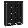 thumbnail image 1 of Canddidliike 67" Fabric Clothes Closet Storage Organizer, Portable Wardrobe with Compartments and Rods, Black, 1 of 10