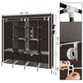 thumbnail image 1 of Canddidliike 67" Portable Fabric Wardrobe, Clothes Closet Storage Organizer with Compartments and Rods, Dark Brown, 1 of 8