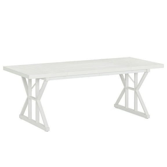 Canddidliike 6FT Conference Table, Rectangle Meeting Room Table Executive Desk, Desk for Home Office, White
