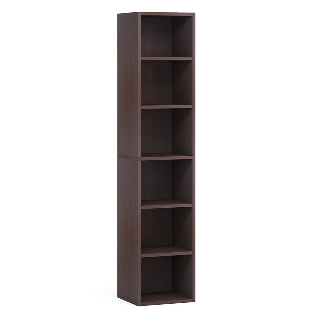 Canddidliike 70.9" Corner Bookcase, Modern 6-Tier Narrow Cube Display Shelves, Bookcase for Indoor as Home, Brown