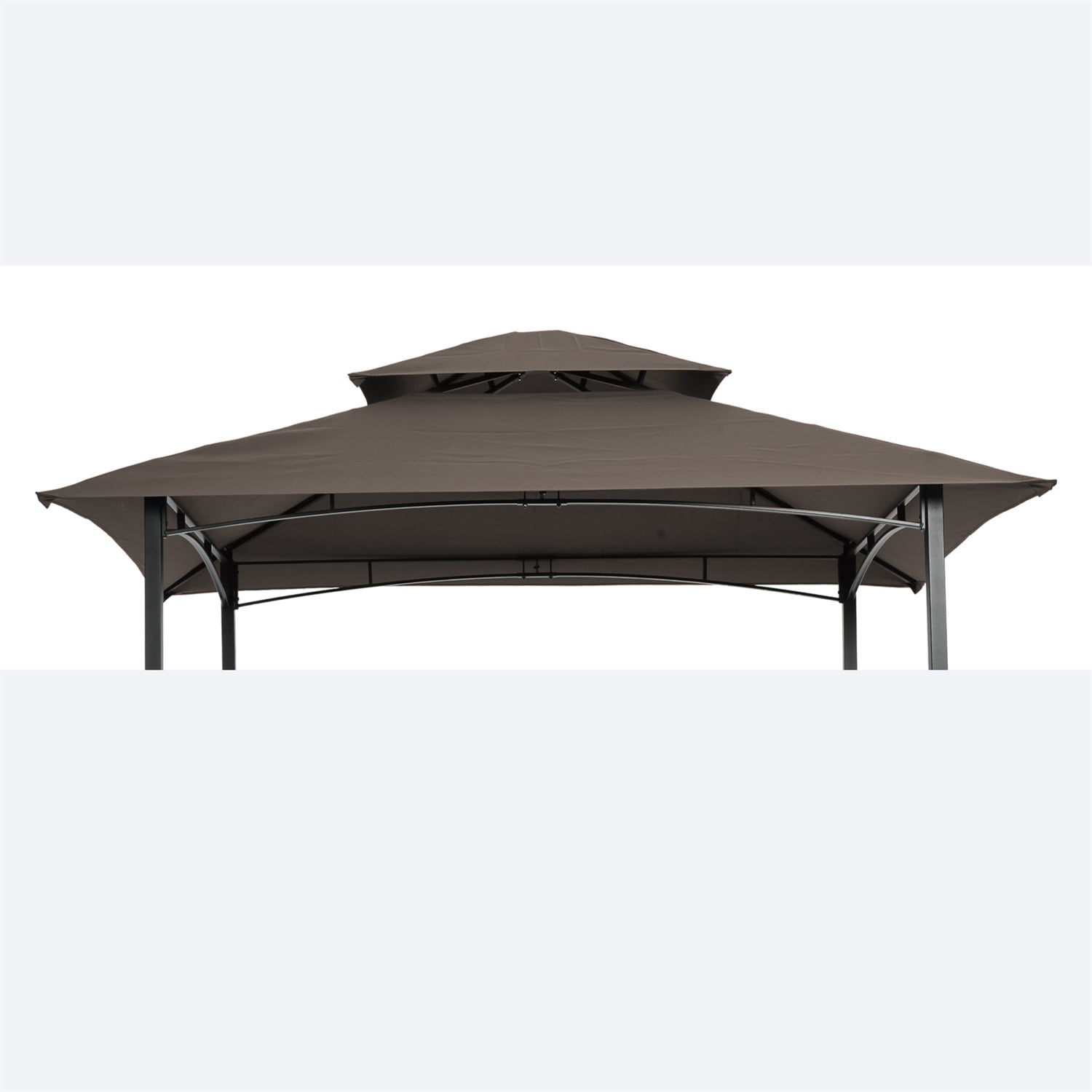 Canddidliike 8x5Ft Double Tier Replacement Canopy Top, Grill BBQ Gazebo Cover, Brown