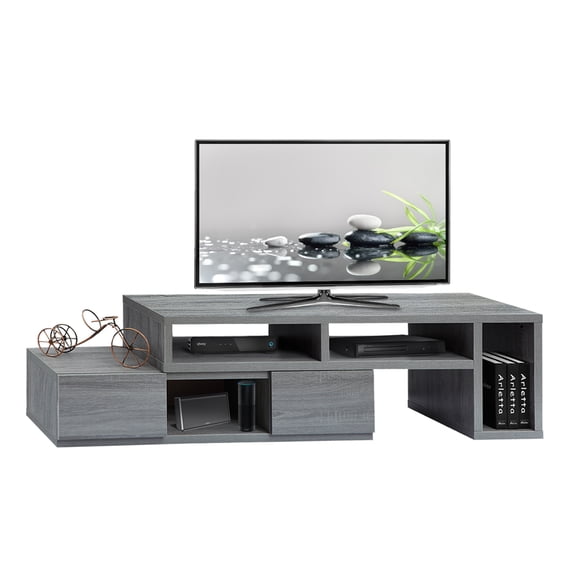 Canddidliike Adjustable TV Stand & Media Entertainment Center Console Table for TVs up to 65 Inch - Gray