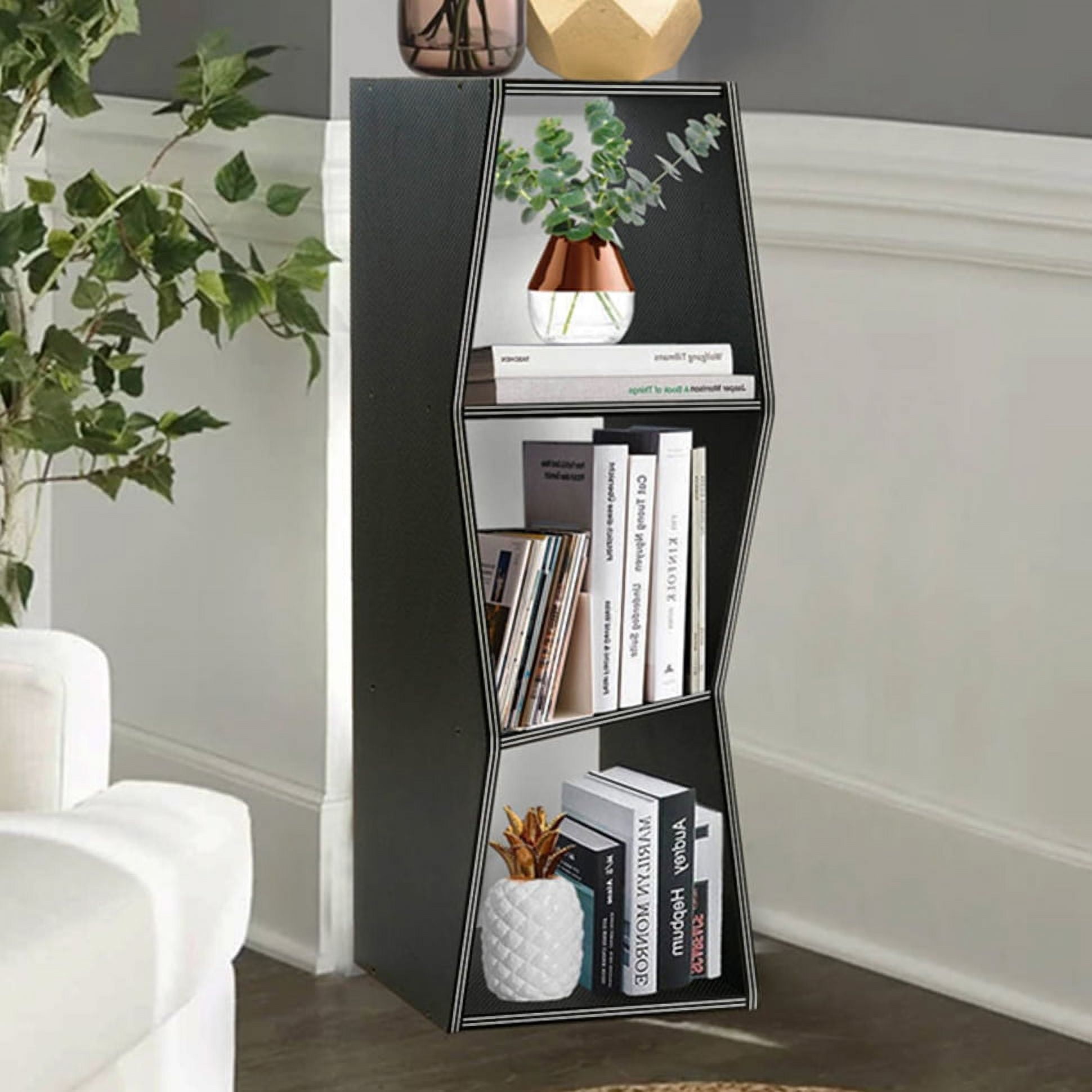 Canddidliike Assembled Storage Rack, 3-Tier Open Shelf Bookcase, Bedroom Living Room Vertical Cabinet Bookshelf, Black Canddidliike Assembled Storage Rack, 3-Tier Open Shelf Bookcase, Bedroom Living Room Vertical Cabinet Bookshelf, Black