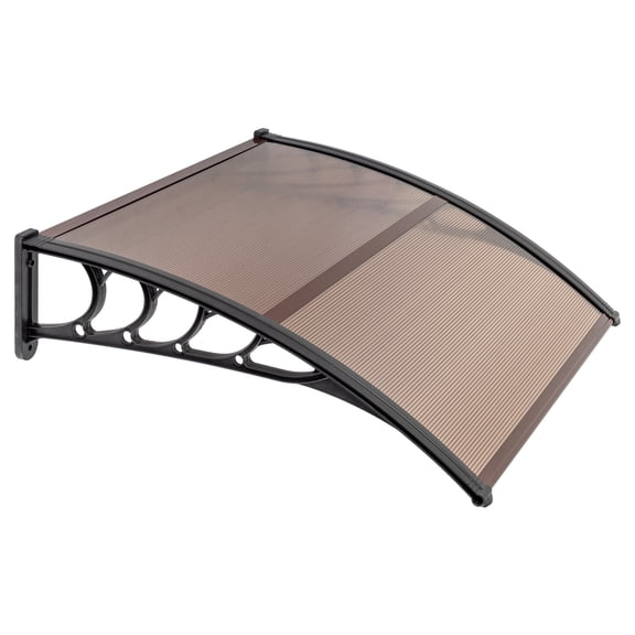 Canddidliike Awning Canopy 39.37" x 37.8", Entry Door Outdoor Window Awning Exterior, Front Door Overhang Awning for Sun Shutter, UV, Brown