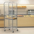 thumbnail image 1 of Canddidliike Commercial 20-Tier Sheet Bun Pan Bakery Rack with Lockable Wheels, Silver, 1 of 10