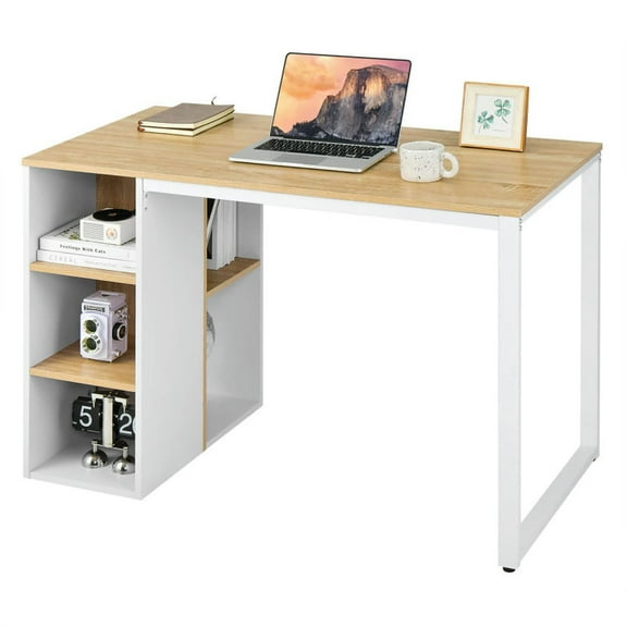 Canddidliike Computer Desk with 5 Side Shelves and Metal Frame, Gaming Desk, Gaming Computer Desks for Study,Working,Writing