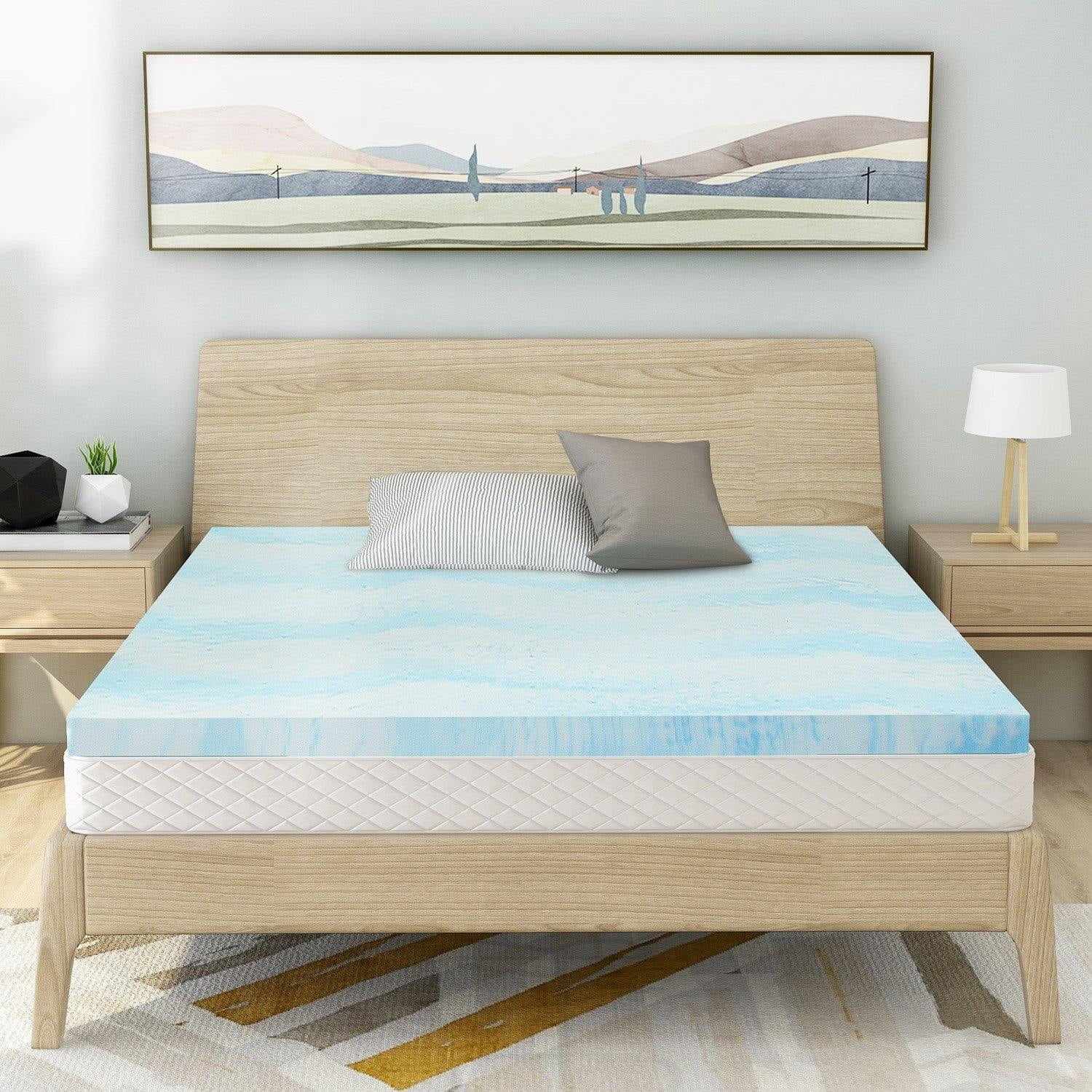 Canddidliike Cooling Gel Ventilated Memory Foam Queen Mattress Topper 2