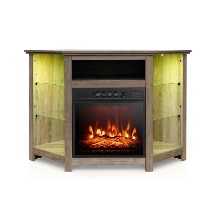Canddidliike Fireplace Corner TV Stand with LED Lights and Smart APP Control, TV Stand for 50 Inches TV, Cabinet Media Console with Storage for Living Room Bedroom, Gray Canddidliike Fireplace Corner TV Stand with LED Lights and Smart APP Control, TV Stand for 50 Inches TV, Cabinet Media Console with Storage for Living Room Bedroom, Gray