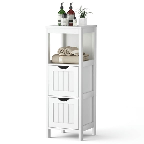 Canddidliike Floor Multifunction Bathroom Storage Organizer Rack with 2 Drawers, Bathroom Floor Cabinet for Entryway Storage, Home Office Furniture