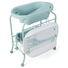 Babyjoy Changing Table with Bathtub Folding Portable Diaper Station Steel 0 12 Months PP Blue