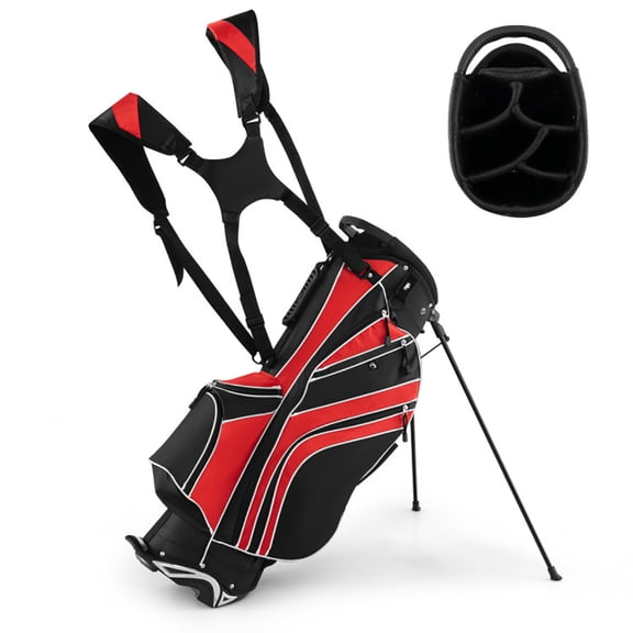 Canddidliike Golf Stand Cart Bag with 6-Way Divider Carry Pockets-Red, Lightweight Golf Stand Bag for Men & Women,Multiple Pockets, Lightweight & Durable