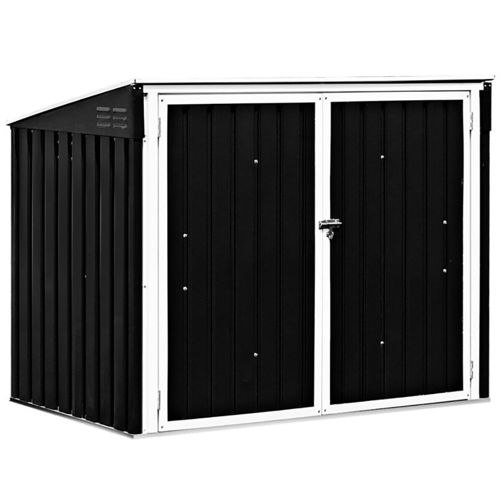 Canddidliike Horizontal Storage Shed 68 Cubic Feet for Garbage Cans, Travel Outdoor Bike Storage Shed Kit