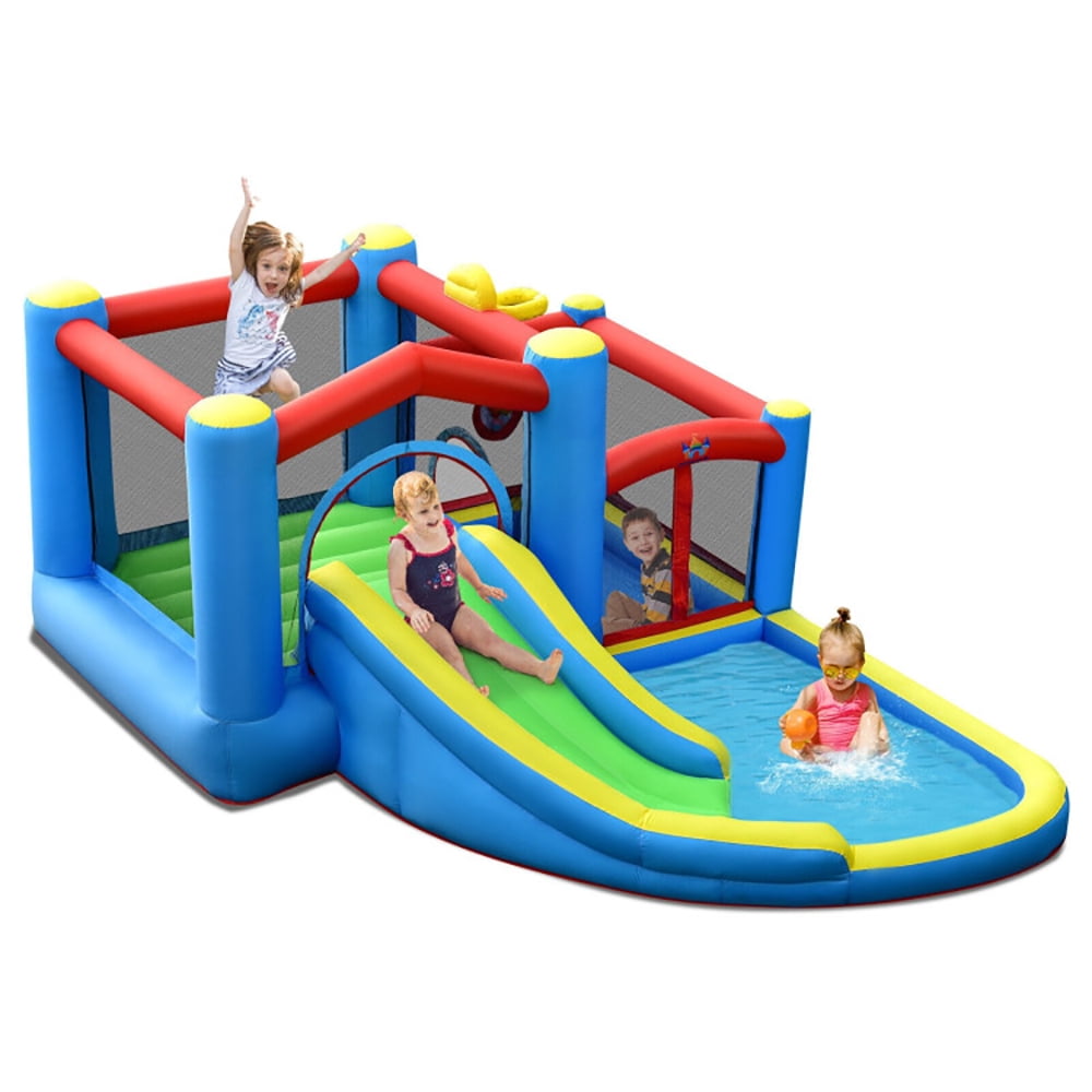 Canddidliike Inflatable Kids Water Slide Outdoor Indoor Slide Bounce Castle without Blower, Bounce House for Kids and Toddler, Inflatable Bouncy Castle