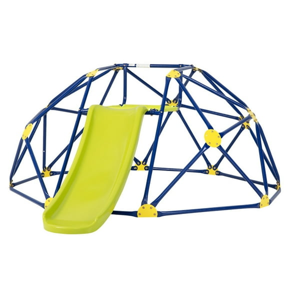 Canddidliike Kids Climbing Dome, Climbing Dome with Slide and Fabric Cushion for Garden Yard, Kids Outdoor Play Equipment, Blue