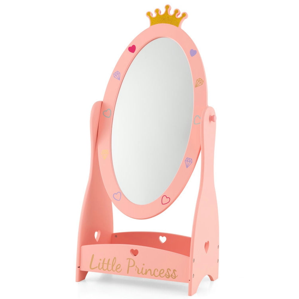 Canddidliike Kids Full Length Mirror with 360 Degree Rotatable Design and Shelf-Pink, Toddler Vanity for Girls Kids Canddidliike Kids Full Length Mirror with 360 Degree Rotatable Design and Shelf-Pink, Toddler Vanity for Girls Kids