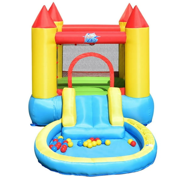 Canddidliike Kids Inflatable Bounce House Castle with Balls Pool and Bag, Bounce House for Kids and Toddler, Inflatable Bouncy Castle, Outdoor Indoor Backyard Jumping House