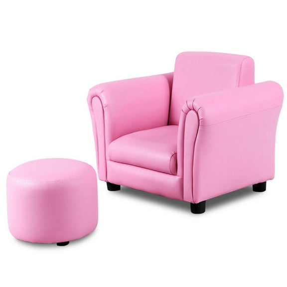 Canddidliike Kids Single Armrest Couch Sofa with Ottoman, Comfy Chair for Kids
