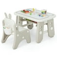 thumbnail image 1 of Canddidliike Kids Table and Chair Set with Flip-Top Bookshelf-Gray, Kids Table for Arts & Crafts, Snack Time, Homeschooling, Homework, 1 of 9