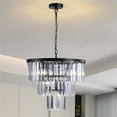 thumbnail image 1 of Canddidliike Luxury Crystal Chandelier, Modern Hanging Pendant Light Fixture for Dining Room Bedroom Living Room, Black, 1 of 7