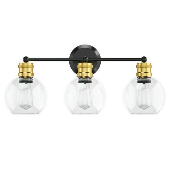 Canddidliike Modern 3-light Bubbled Glass Vanity Light, Vanity Lights, Black