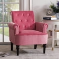 thumbnail image 1 of Canddidliike Modern Exquisite Armchair, High Back Upholstered Seat - Pink, 1 of 9