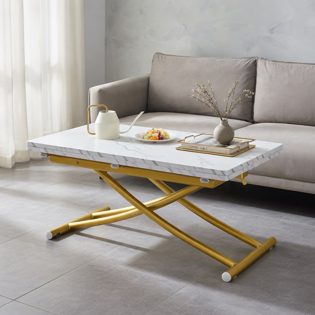 Textured Table Leg Canddidliike Modern Minimalist Adjustable Lift Folding Table, White ...