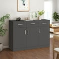thumbnail image 1 of Canddidliike Modern Sideboard Buffet Server, Kitchen Cabinet Storage Unit with 3 Doors and 3 Drawers - Gray, 1 of 7