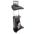thumbnail image 1 of Canddidliike Modern Sit-to-Stand Adjustable Rolling Laptop Cart with Storage - Black, 1 of 7