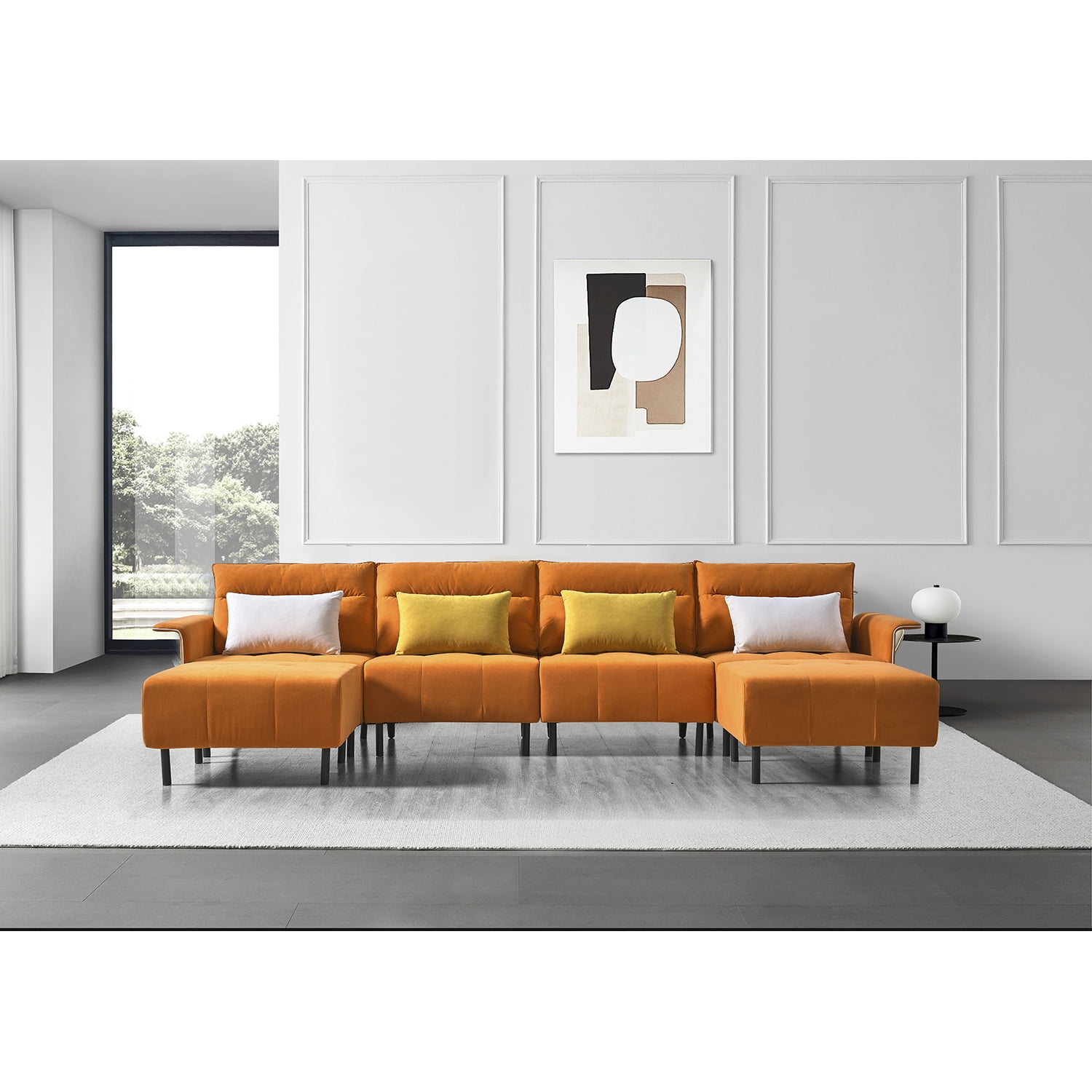 Canddidliike Modern Sofa for Living Room in Home & Kitchen Large Velvet