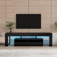thumbnail image 1 of Canddidliike Modern TV Stand, Entertainment Center with 2 Drawers & 2 open shelves, 20-color RGB LED lights, Media Console Bookshelf - Black, 1 of 8