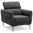 thumbnail image 1 of Canddidliike Modern Upholstered Single Sofa with Adjustable Headrest-Gray, Padded Seat, Wingback Chair for Bedroom Desk, 1 of 8