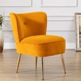 thumbnail image 1 of Canddidliike Modern Velvet Fabric Leisure Chairs, Bedroom Cushion Seat Chairs - Ginger, 1 of 10