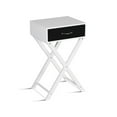 thumbnail image 1 of Canddidliike Modern X-Shape Accent Side End Table-Black, Practical X-Base Table, 1 Drawer for Storage, Gorgeous Design, Sturdy MDF Construction, Easy to Assemble, 1 of 5