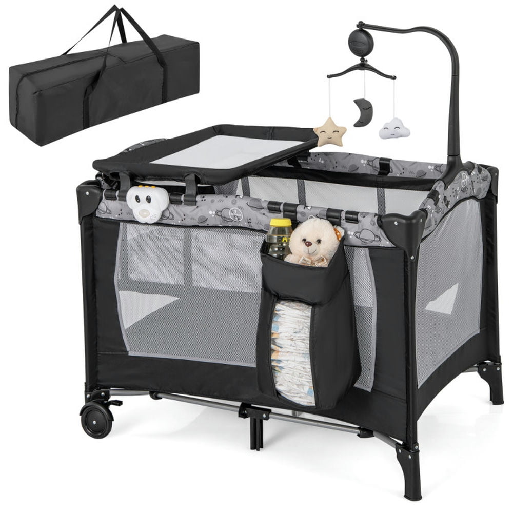 Canddidliike Multi-Functional Baby Playpen with Mattress and Removable Changing Table-Gray, Playpen for Babies and Toddlers Canddidliike Multi-Functional Baby Playpen with Mattress and Removable Changing Table-Gray, Playpen for Babies and Toddlers
