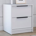 thumbnail image 1 of Canddidliike Multifunctional Nightstand, Two Drawers Modern Bedside Tables with Metal Handle for Bedroom/Living Room, White, 1 of 7