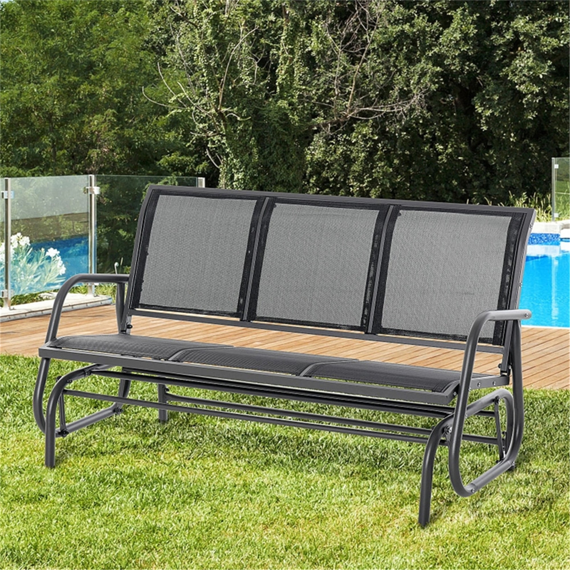 Canddidliike Outdoor Bench, Garden Porch Benches for Outdoors, Patio Park Bench with Backrest and Armrests, Gardening Stuff for Lawn Porch,Black, Gray Canddidliike Outdoor Bench, Garden Porch Benches for Outdoors, Patio Park Bench with Backrest and Armrests, Gardening Stuff for Lawn Porch,Black, Gray