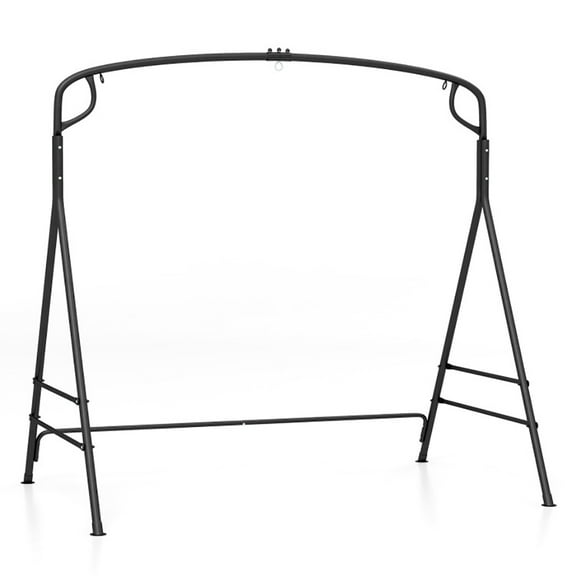 Canddidliike Outdoor Metal Swing Frame with Extra Side Bars-Black for Front Porch, Poolside, Patio, Backyard