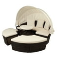 thumbnail image 1 of Canddidliike Outdoor Sectional 5-Piece Set Wicker Conversation Daybed w/Retractable Canopy - Beige, 1 of 8