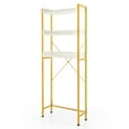 thumbnail image 1 of Canddidliike Over The Toilet Storage Rack with Hooks and Adjustable Bottom Bar-White, Bathroom Storage Cabinet, 1 of 8
