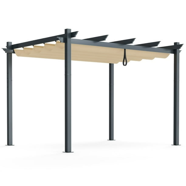 Canddidliike Pergola Shade Cover, Retractable Pergola Canopy for 10' X