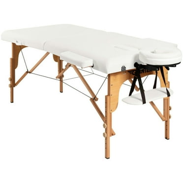 Canddidliike Portable Adjustable Facial Spa Bed with Carry Case-White, Massage Tables Portable