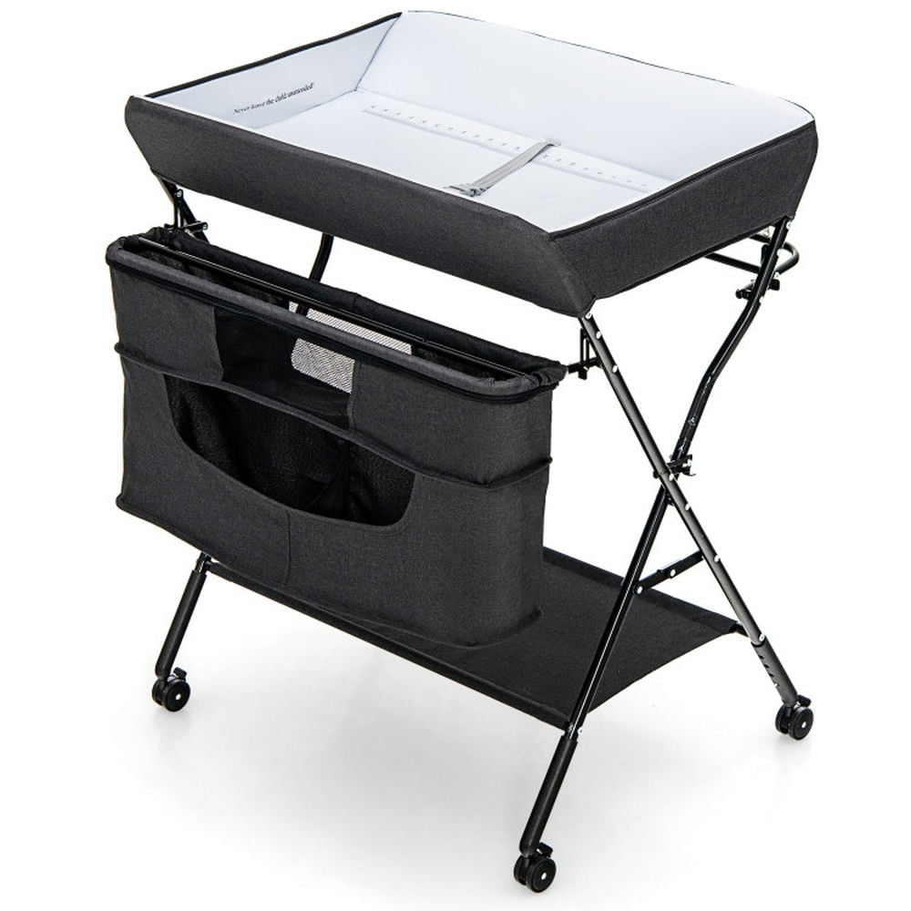 Canddidliike Portable Adjustable Height Newborn Nursery Organizer with Wheel-Black, Diaper Changing Table, Mobile Nursery for Infant and Newborn Canddidliike Portable Adjustable Height Newborn Nursery Organizer with Wheel-Black, Diaper Changing Table, Mobile Nursery for Infant and Newborn