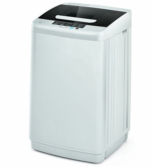 Canddidliike Portable Full-Automatic Laundry Washing Machine with Drain Pump, Energy Saving Washing Machine with 5 Water Level Selections, Washing Machine for Indoor, Gray