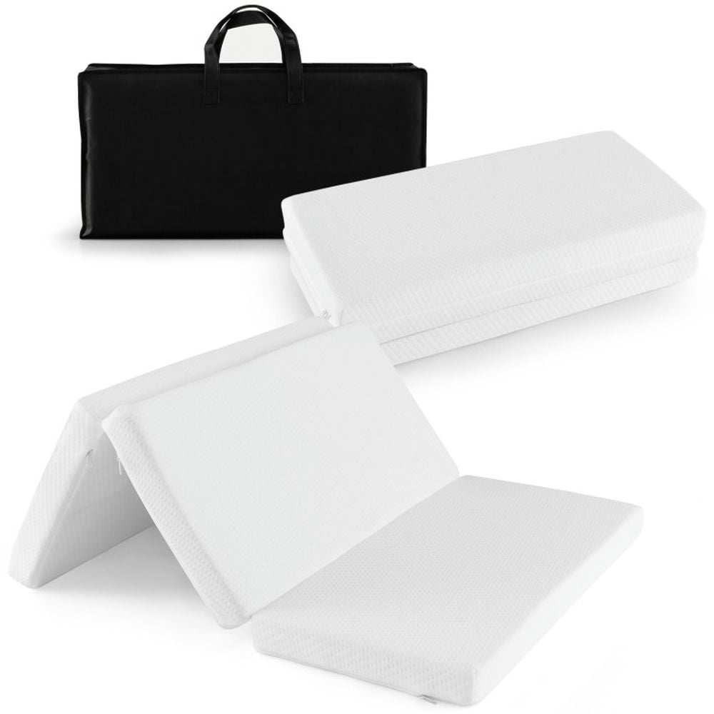 Canddidliike Portable Tri-fold Pack and Play Mattress Pad with Gel-Infused Memory Foam-White, Canddidliike Portable Tri-fold Pack and Play Mattress Pad with Gel-Infused Memory Foam-White,
