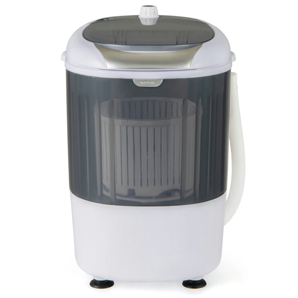 Canddidliike Semi-Automatic Washer and Spinner Combo with Single Tub, Portable Mini Washing Machine with Powerful Motor, All-in-one Tub with Spin Basket, Portable Washing Machine for Indoor, Gray