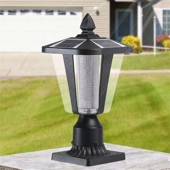 Canddidliike Solar Post Lights Outdoor, Solar Column Headlights, Waterproof Fence Post Lights Solar Powered for Hallway Stairway Closet Lighting, Black