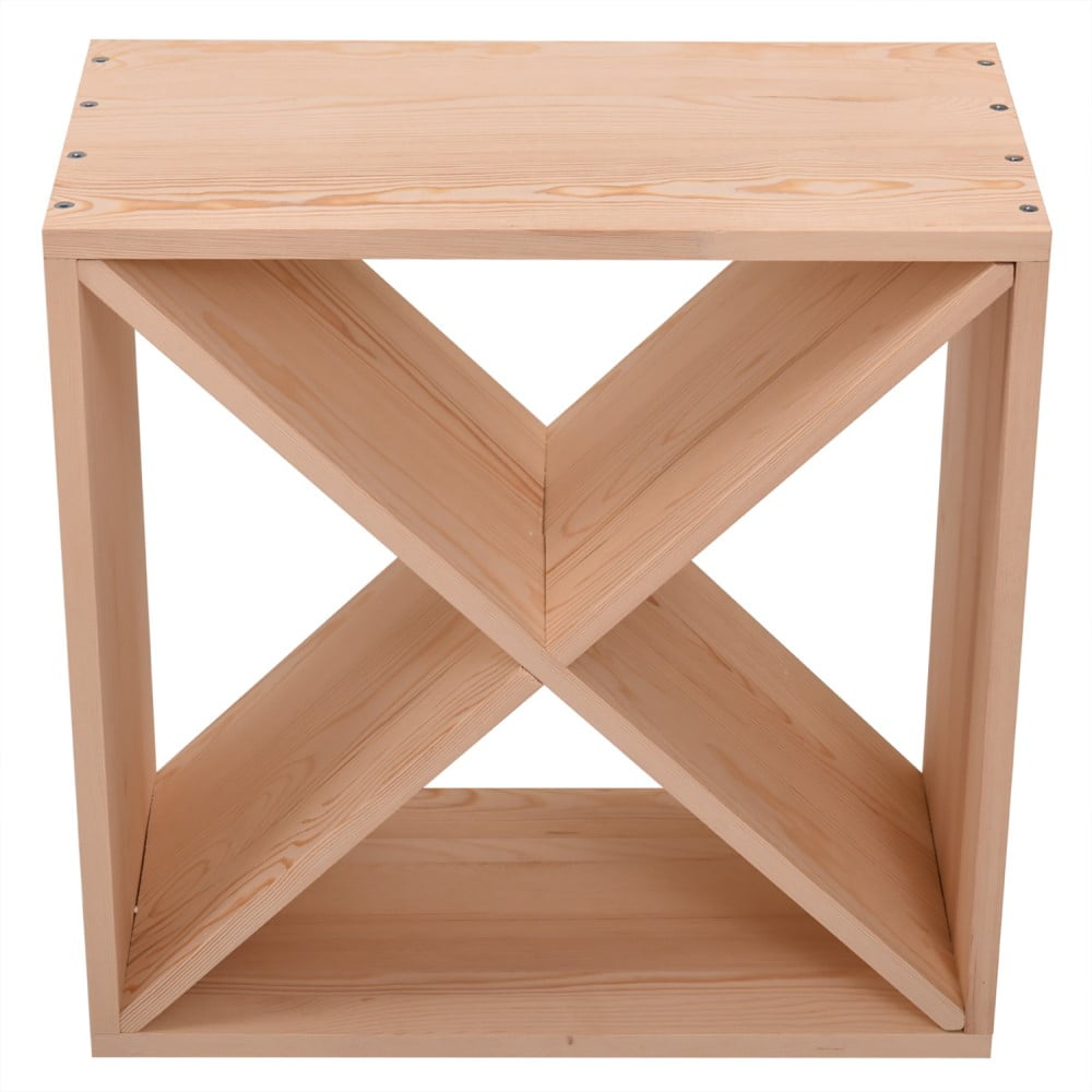 Canddidliike Solid Fir Wood Wine Cube, Horizontal Design, 24-Bottle Capacity, 10.24"W Canddidliike Solid Fir Wood Wine Cube, Horizontal Design, 24-Bottle Capacity, 10.24"W